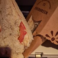 Chickpea Sammich on the plane at DOH - Evergreen Organics in Doha