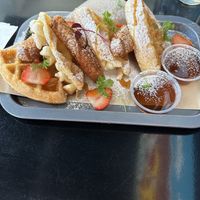Chick’n & Waffles were legit as was the Mac and cheese and dessert. Stay if awesome and you can taste the pride and love in chef’s food    at Down 2 Earth Plant Based Cuisine in Las Vegas