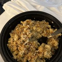 Truffle Mac n cheese, cajun chick’n sandwich with side salad    at Down 2 Earth Plant Based Cuisine in Las Vegas