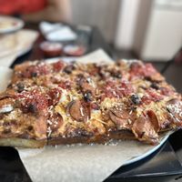 Deep dish pepperoni sausage pizza   at Down 2 Earth Plant Based Cuisine in Las Vegas