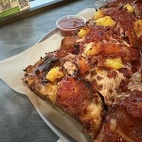 Deep dish Hawaiian pizza  at Down 2 Earth Plant Based Cuisine in Las Vegas