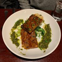 Haha i took a little ant bite before this pic. But this was a tempe that seriously tasted like a cedar plank salmon omg. So unique I loved it.  at Sprig and Vine in New Hope