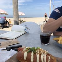 Hot dog vegan  at Beachclub BIRDS in The Hague