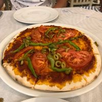 Greek Pizza at Naxian Capriccio in Naxos