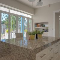 Kitchen in the main house where breakfast is prepared and evening cocktails at Casa Kaan in Merida