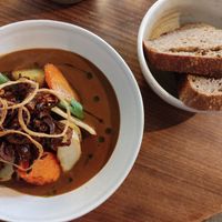 From the specials menu - veganised goulash at Etapa in Prague