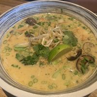 Vegan curry laksa  at Moxie's in Halifax