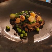 Gort met paddestoelen en saus van pompoen at Hotel Brasserie Rebecca in Texel