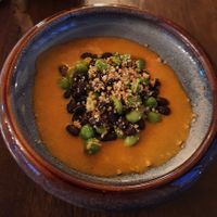 Cassoulet van bonen met kimchisaus at Hotel Brasserie Rebecca in Texel