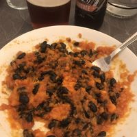 Beans and pumpkin at La Petita Vegana  in Barcelona