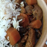 Potaje de proteína con verduras y arroz at La Petita Vegana  in Barcelona