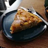 Vegan omelette at La Petita Vegana  in Barcelona