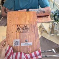 Menu with QR code at Vecchio Mercato in Florence