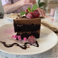 Chocolate cake! at Nature's Charm in Bangkok
