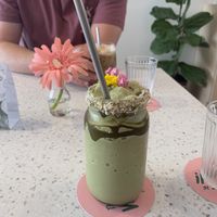 Matcha shake at Nature's Charm in Bangkok