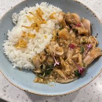 Hail the holy bowl (260bt) overpowering garlic taste  at Nature's Charm in Bangkok