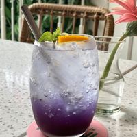 Butterfly Pea Flower Lemonade at Nature's Charm in Bangkok
