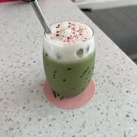 Iced matcha lattee  at Nature's Charm in Bangkok
