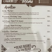 Menu p1  at Nature's Charm in Bangkok