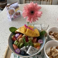 Fruit bowl. Comes with coconut yoghurt and granola. Amazing  at Nature's Charm in Bangkok