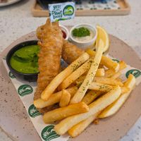 Home made 'fish' fillets. at Nature's Charm in Bangkok