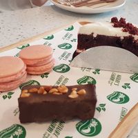 Snicker, macaroon, red velvet cake at Nature's Charm in Bangkok