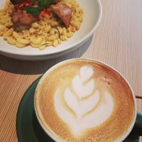 Tom yum Mac & cheeze at Nature's Charm in Bangkok