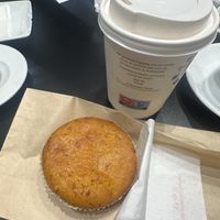my carrot cake and coffeee  at Caffé La Feltrinelli in Florence