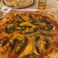 garlic bread and shroom pizza  at The Radcliffe Arms in Hitchin