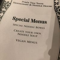 Menu at Pom's Thai Taste Restaurant and Noodle House in Portland
