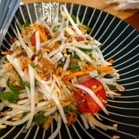 Papaya salad at The Flying Pigeon in Gisborne