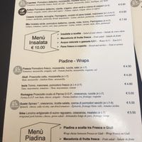 Menu at Picnic in Noto