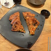 kimchee jeon savoury pancakes  at Lime Orange in South West London