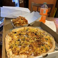 Vegan pizza, orange crush at Ed's Buffalo Wings and Pizza in Philadelphia