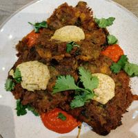 New improved sweetcorn fritters at Ego Mediterranean in Lytham St Annes