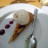 Frangipane with vanilla ice cream  at Ego Mediterranean in Lytham St Annes