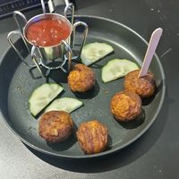 Vegan meatballs at Couch Potato in Vienna