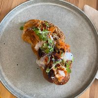 Amazing bread filled with mushrooms, kimchi and more at Holbox in Valencia
