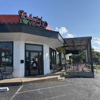 Exterior and outdoor patio seating   at Belenty's Love in Fort Worth