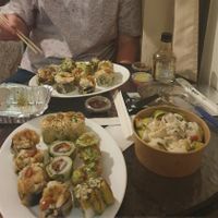 All stars combo and chimichurri roll at Kambo Vegan Sushi in Santiago