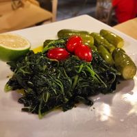 Boiled horta with zucchini at Gia Mas Taverna in Poros