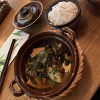 Eggplant and tofu  at Com Chay in Mannheim