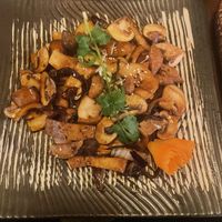 Mushroom, Tofu and rice 🍚  at Com Chay in Mannheim