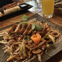 The vegan duck on a noodle dish  at Com Chay in Mannheim