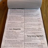 Menue  at Com Chay in Mannheim