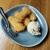 Fried banana with ice-cream at Com Chay in Mannheim