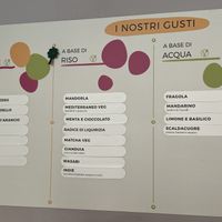 The vegan flavors  at Gelateria Stefino in Bologna