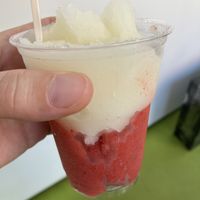 Granita with lemon-ginger and strawberry    at Gelateria Stefino in Bologna