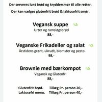 Menu at Stenbjerg Kro & Badehotel in Snedsted