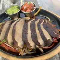 Portobello fajitas. Fantastic!!!! They did bring me beans with cheese on top at first but quickly fixed it when I pointed it out. The flavors here were delicious   at Lido Beach Club  in Playa Del Carmen
